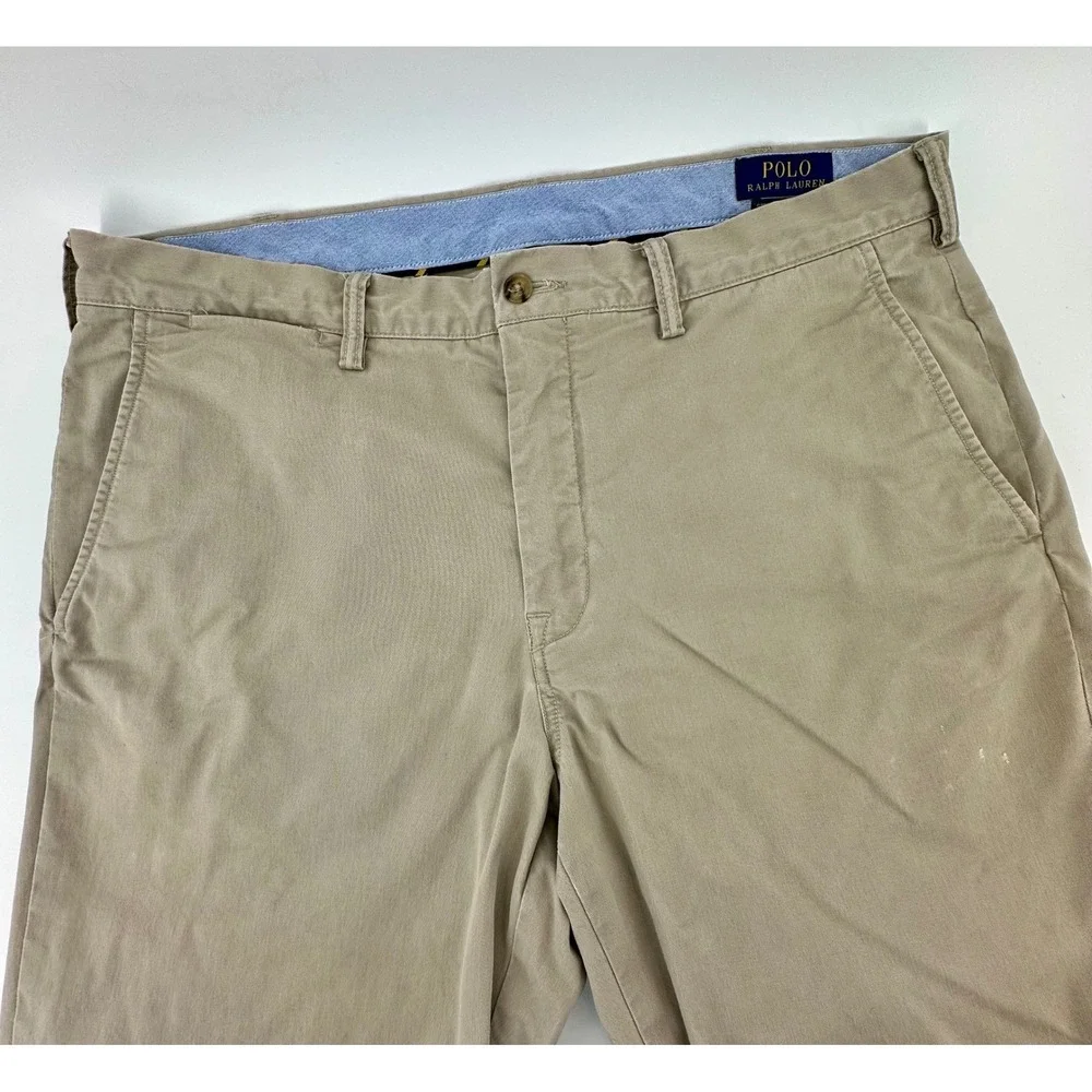 Polo Ralph Lauren Mens Stretch Straight Fit‎ Chino Pants Khaki Tan 36/30 36x30